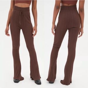 SOLD -  LIVE THE PROCESS brown Super Flare ribbed-knit high-rise pants S